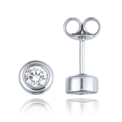 MINET Pierścien Złote kolczyki z białego złota z białymi cyrkoniami Au 585/1000 1,35g