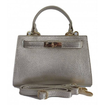 Włoska torebka listonoszka , kuferek Vera Pelle złote okucia skóra BERK221ORO