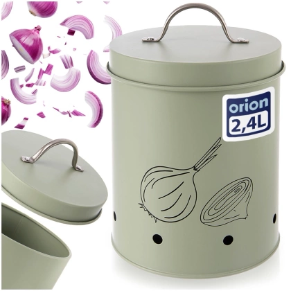 Pojemnik na warzywa i owoce metalowy zielony GREENISH 2,4 l