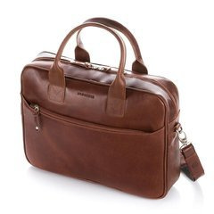 Skórzana torba na ramię męska na laptop BRØDRENE R12 jasny brąz - min. zamówienie 20 / 50 / 100 szt.