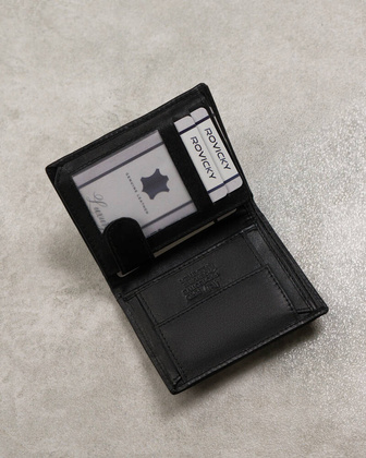 Skorzany portfel meski z kieszonka na suwak