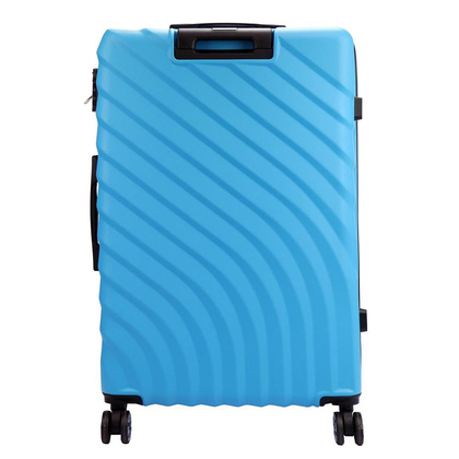 Zestaw z trzech walizek i kuferka W6007#14 14/20/24/28 niebieski KEMER