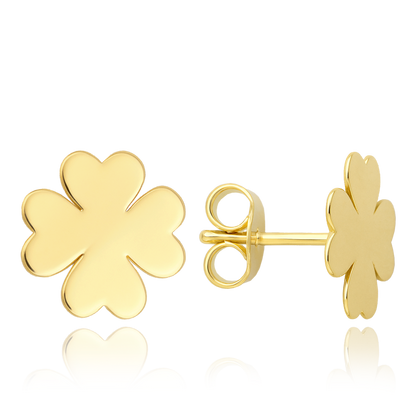 MINET Złote kolczyki czterolistne koniczynki Au 585/1000 0,70g