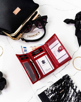 Skórzany portfel z podwójną przegrodą na bilon