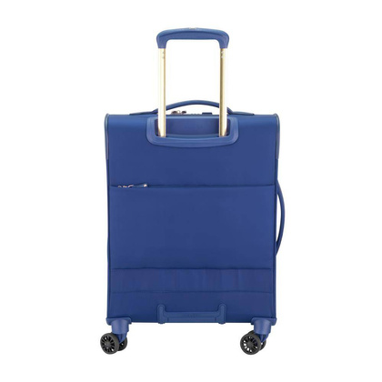 Walizka Delsey Montrouge Mała miękka niebieska walizka kabinowa na kółkach 55 cm