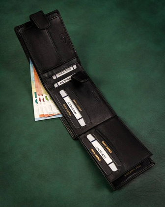 Duzy skorzany portfel meski na zatrzask