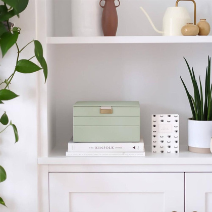 Szkatułka na biżuterię Stackers potrójna classic szałwiowa zieleń