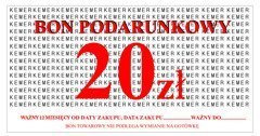 BON PODARUNKOWY KEMER O WARTOŚCI 20 ZŁ