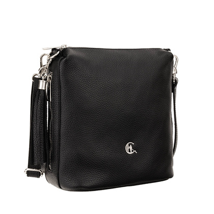 Czarna torebka damska Canaletto ze skóry groszkowanej – elegancja i funkcjonalność TD612