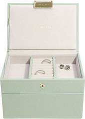 Szkatułka na biżuterię Stackers podwójna mini zieleń szałwiowa