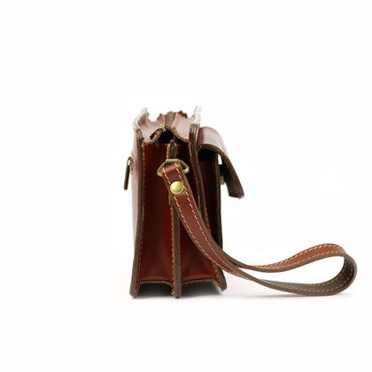 Klasyczna męska saszetka, skóra naturalna