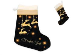 Skarpeta świąteczna, mała - Jelonki, Wesołych Świąt (CARMANI)