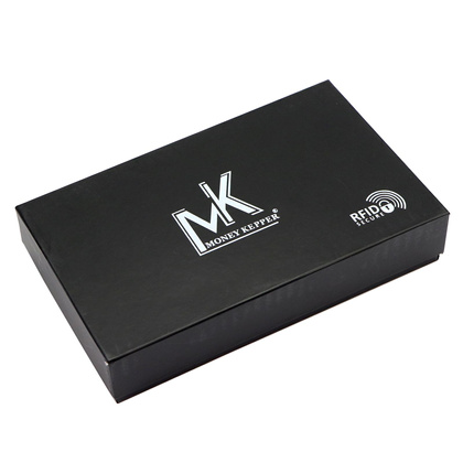 Portfel Męski Skórzany Money Kepper CN-1105 Klasyczny Czarny z Zabezpieczeniem RFID