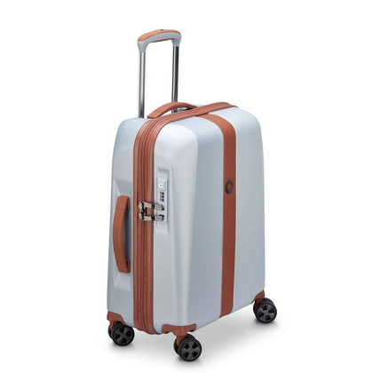 Delsey Promenade Hard mała srebrna walizka kabinowa na kółkach 55 cm