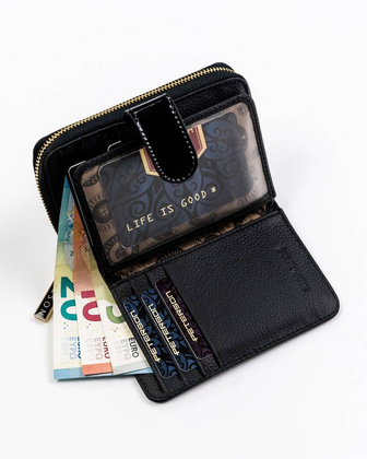 Mały skórzany portfel damski rfid