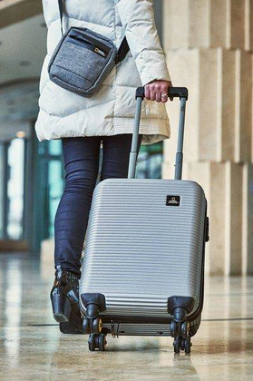 Walizka mała kabinowa National Geographic Abroad srebrna