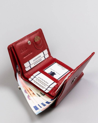 Skórzany portfel z zewnętrzną portmonetką