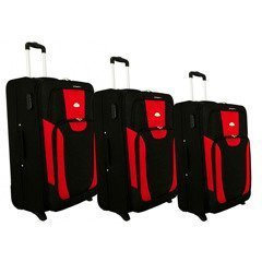 Zestaw 3 walizek PELLUCCI RGL 1003 Czarno Czerwone