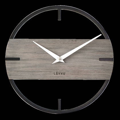 LAVVU Stylowy drewniany zegar LOFT o industrialnym wyglądzie ⌀35cm