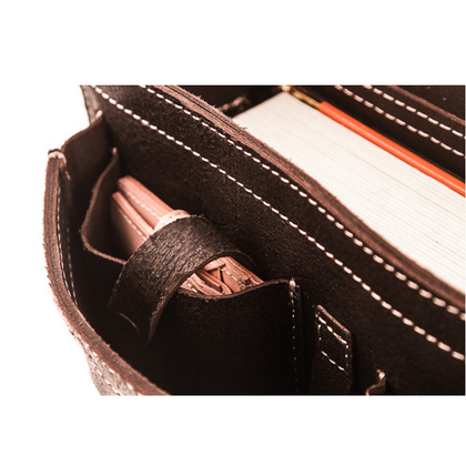 Skórzana torba na ramię teczka KEMER VOOC TC5 czarny