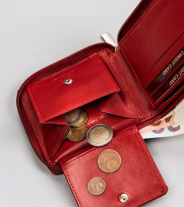 Portfel-portmonetka damska ze skóry naturalnej