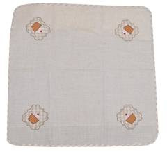 Obrus lniany z muffinką 85x85 cm