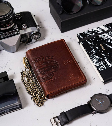 Skórzany portfel męski na zamek