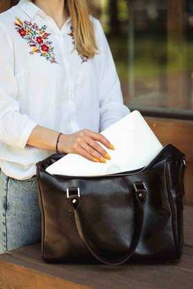 Skórzana torba weekendowa Dratford SL27 ciemny brąz - min. zamówienie 20 / 50 / 100 szt.