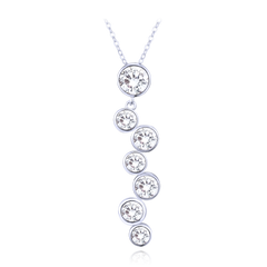 MINET Naszyjnik srebrny elegancki z białymi cyrkoniami