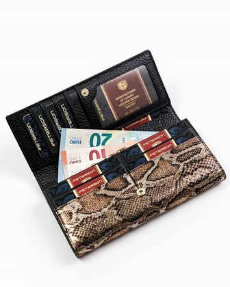 Skórzany, duży portfel damski z systemem RFID