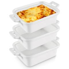 Miseczki do zapiekania porcelanowe prostokątne 3 szt. 160 ml