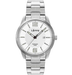 LAVVU 20 ATM Zegarek ze szkłem szafirowym DYKKER Silver