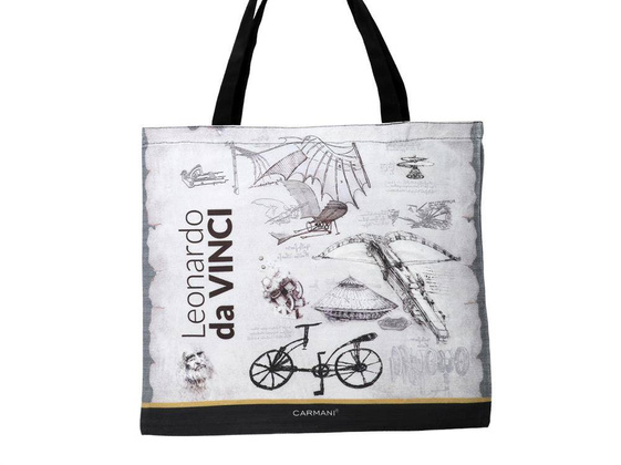 Torba płócienna - L. Da Vinci, Człowiek Witruwiański i Machiny latające (CARMANI)