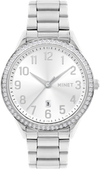 MINET Srebrny damski zegarek Avenue z cyframi