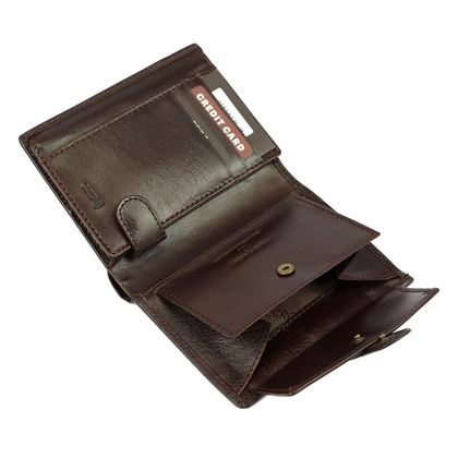 Portfel pionowy męski skórzany 0712/17-25 Brązowy