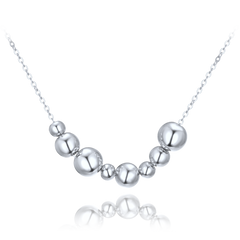 MINET Elegancki srebrny naszyjnik z kulkami
