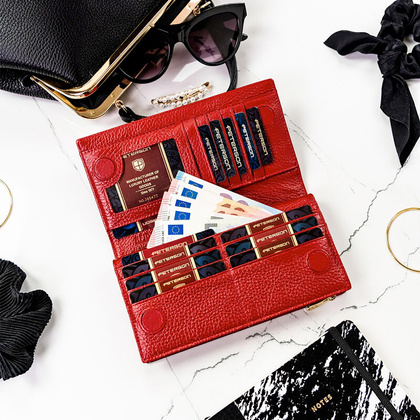 Skórzany damski portfel Peterson PTN 421431-SH zielony