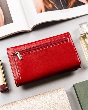 Stylowy portfel z kolorowej skóry naturalnej