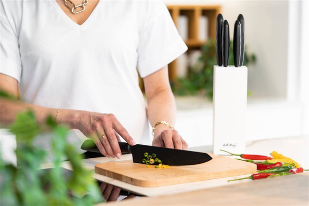 Zestaw noży w białym bloku 5 szt. Caro 27978