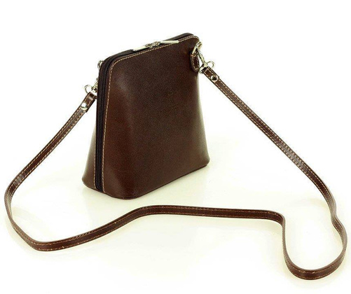 Listonoszka damska skórzana ciemny brąz caffe FOGGIA - min. zamówienie 20 / 50 / 100 szt.