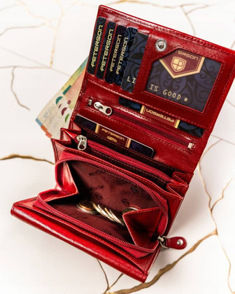 Zestaw prezentowy pojemny portfel damski i brelok ze skory naturalnej