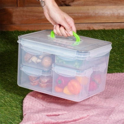 Pojemniki na żywność z pokrywką i uszczelką 7 szt.