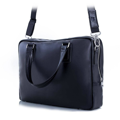 Czarna elegancka męska torba na ramię BRØDRENE BL13 Kolor wnętrza: Czerwony - min. zamówienie 20 / 50 / 100 szt.