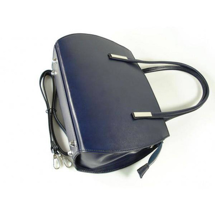 SKÓRZANA TOREBKA KUFEREK TECZUSZKA  VERA PELLE  GRANATOWA   VP144BS