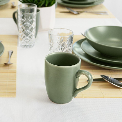 Kubek z uchem do picia kawy herbaty napojów ceramiczny zielony ALFA 350 ml