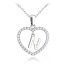 MINET Srebrny naszyjnik litera w sercu „N” z cyrkoniami