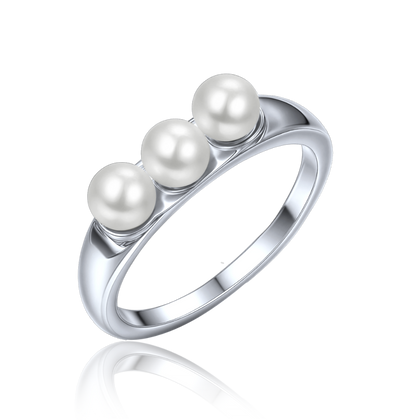 MINET Pierścien srebrny z perłą rozm. 13