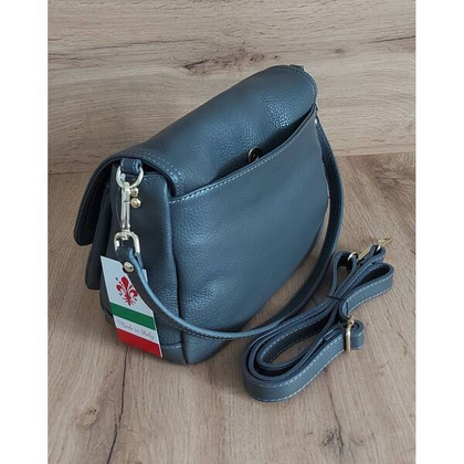 Piękna listonoszka dużo schowków ,skórzana Włoska raportówka A5 Szara VP954G