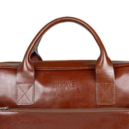 Skórzana torba męska na ramię laptopa 15,6" brązowa - Pavone Nero Siena 2362 BR