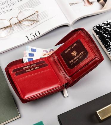 Portfel-portmonetka damska ze skóry naturalnej